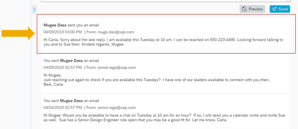 Email Correspondenz